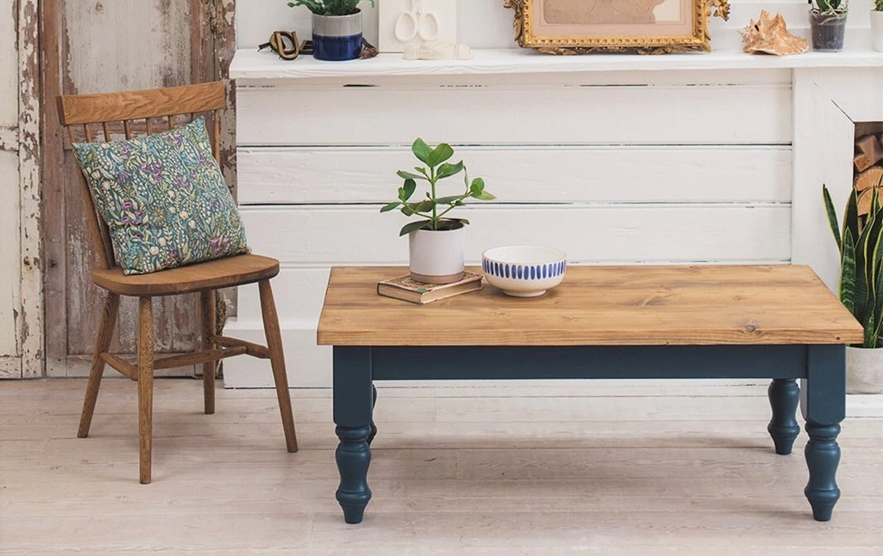 Painted wood discount coffee table