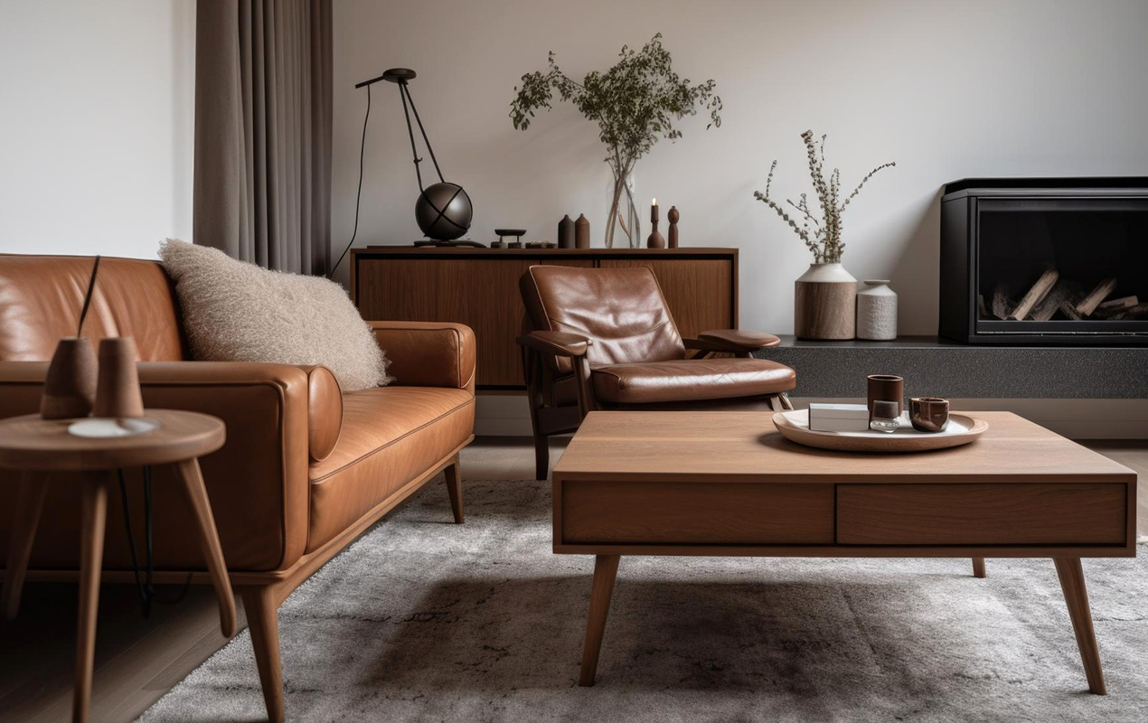 Elegance in Walnut The Mid-Century Scandinavian Coffee Table