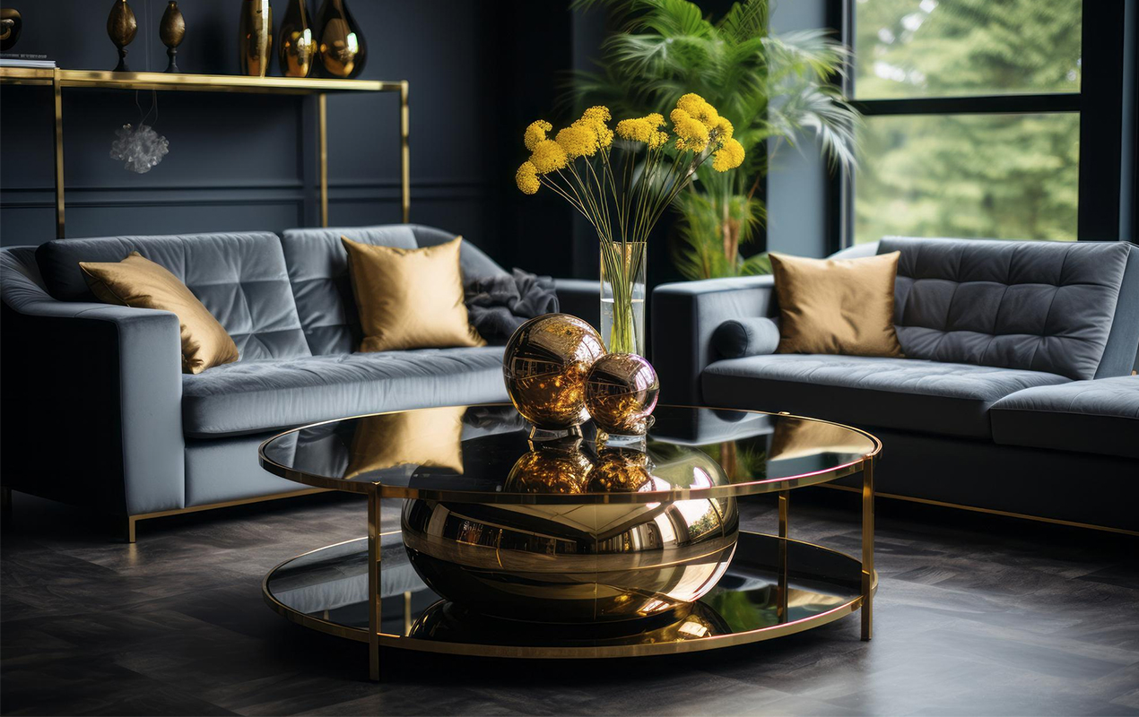 Elevating Ambiance: The Stunning Ebony and Bronze Coffee Table