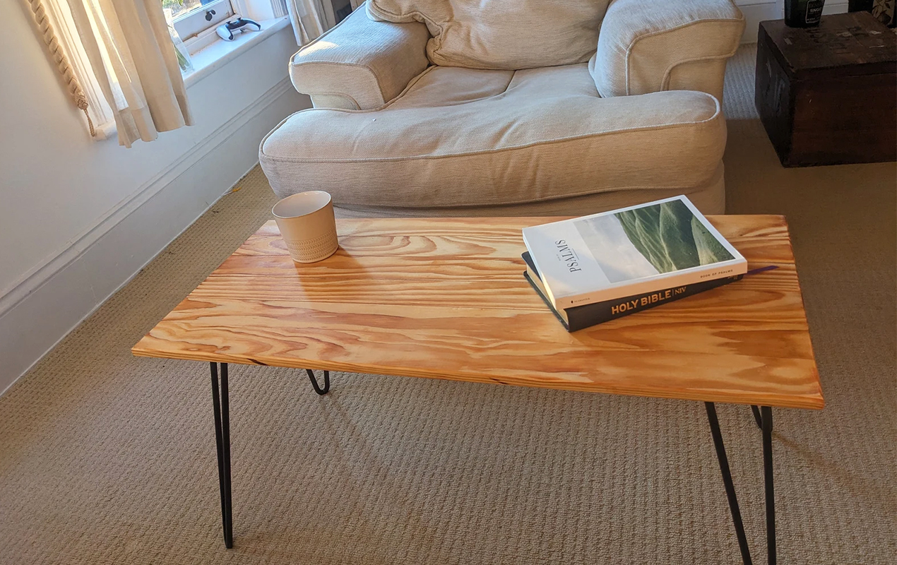 From Bed Slats to Artistry: The Handcrafted Delight of a Resilient Coffee Table