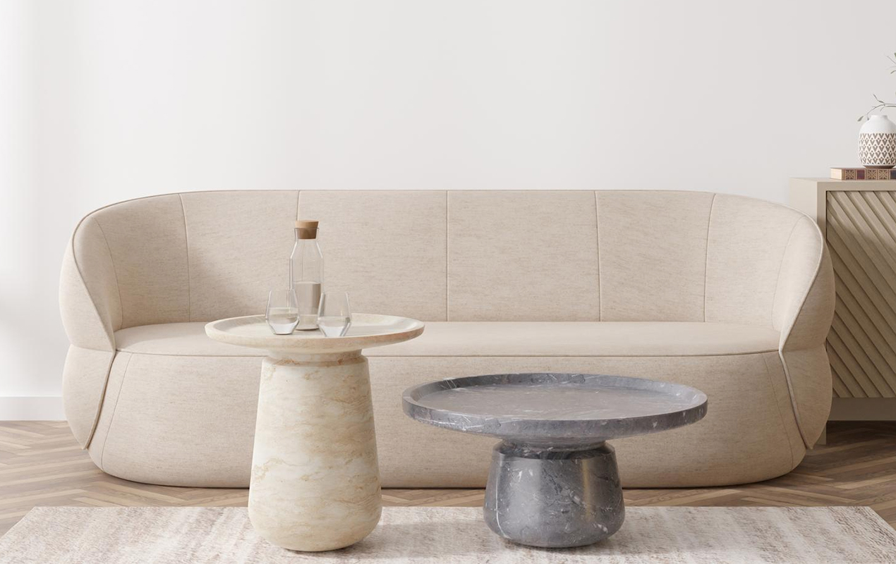 Gray with Off White Coffee Table