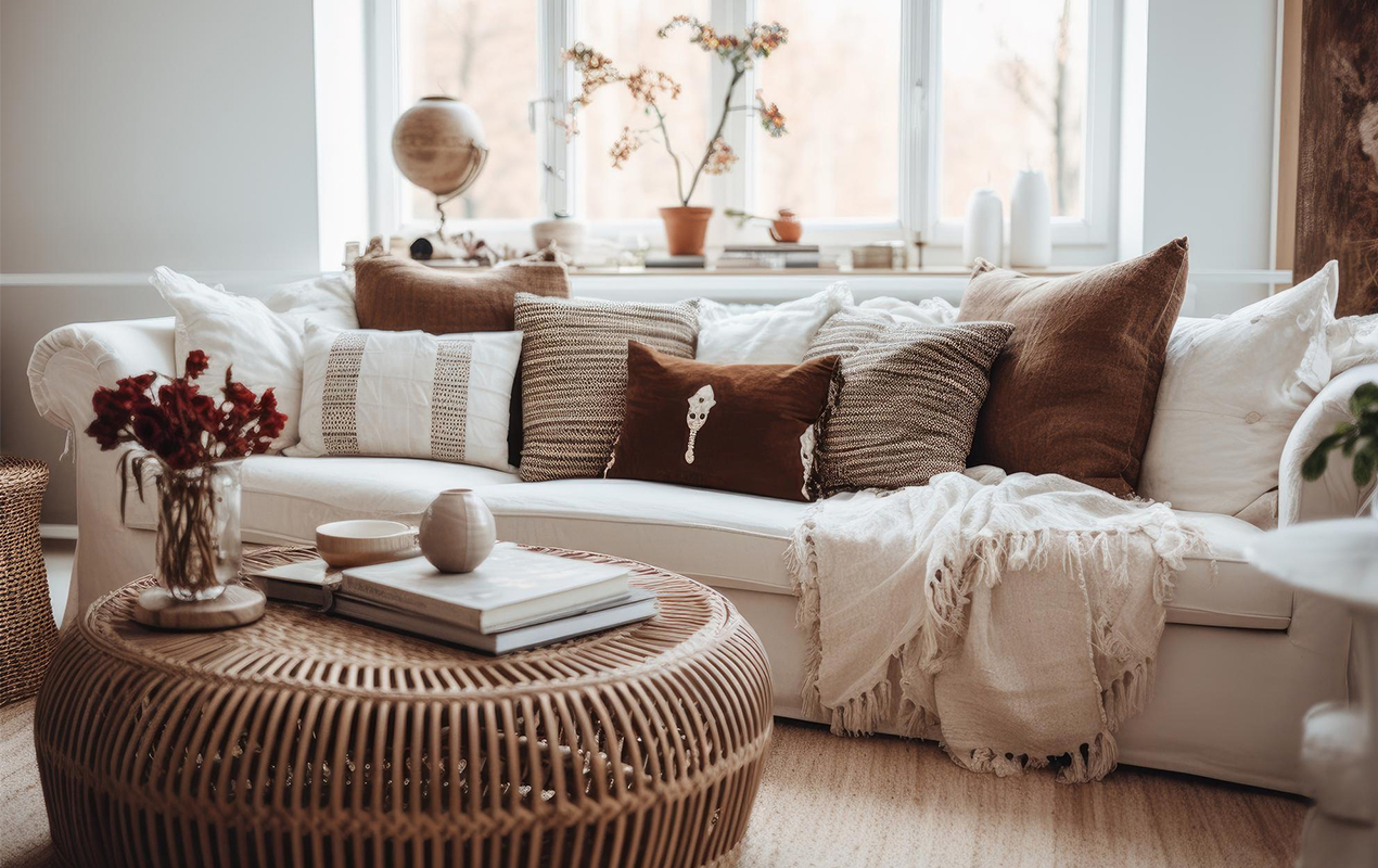 Harmonious Haven: Boho Coffee Table and Coordinated Decor