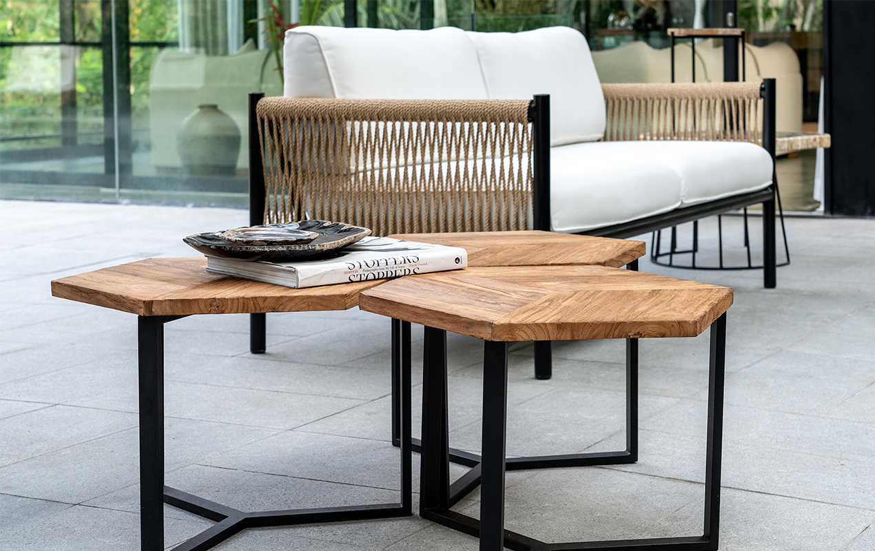 Harmonizing Natural Beauty and Industrial Strength The Hexagon Coffee Table