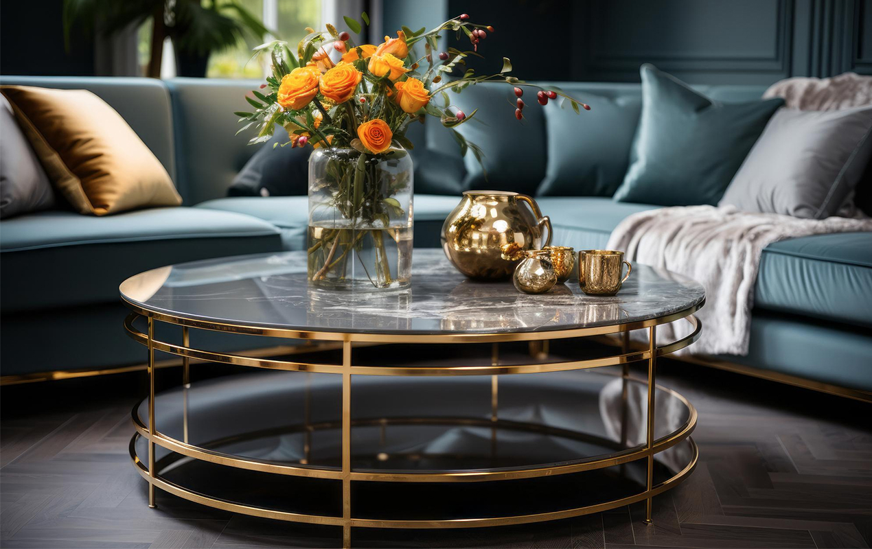 Hollywood Glamour: The Lavish Golden Coffee Table