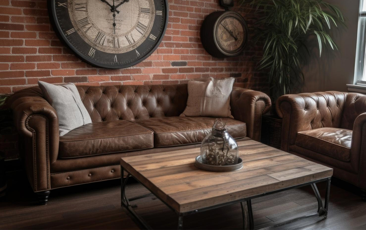 Industrial Coffee Table in a Rustic Industrial Haven