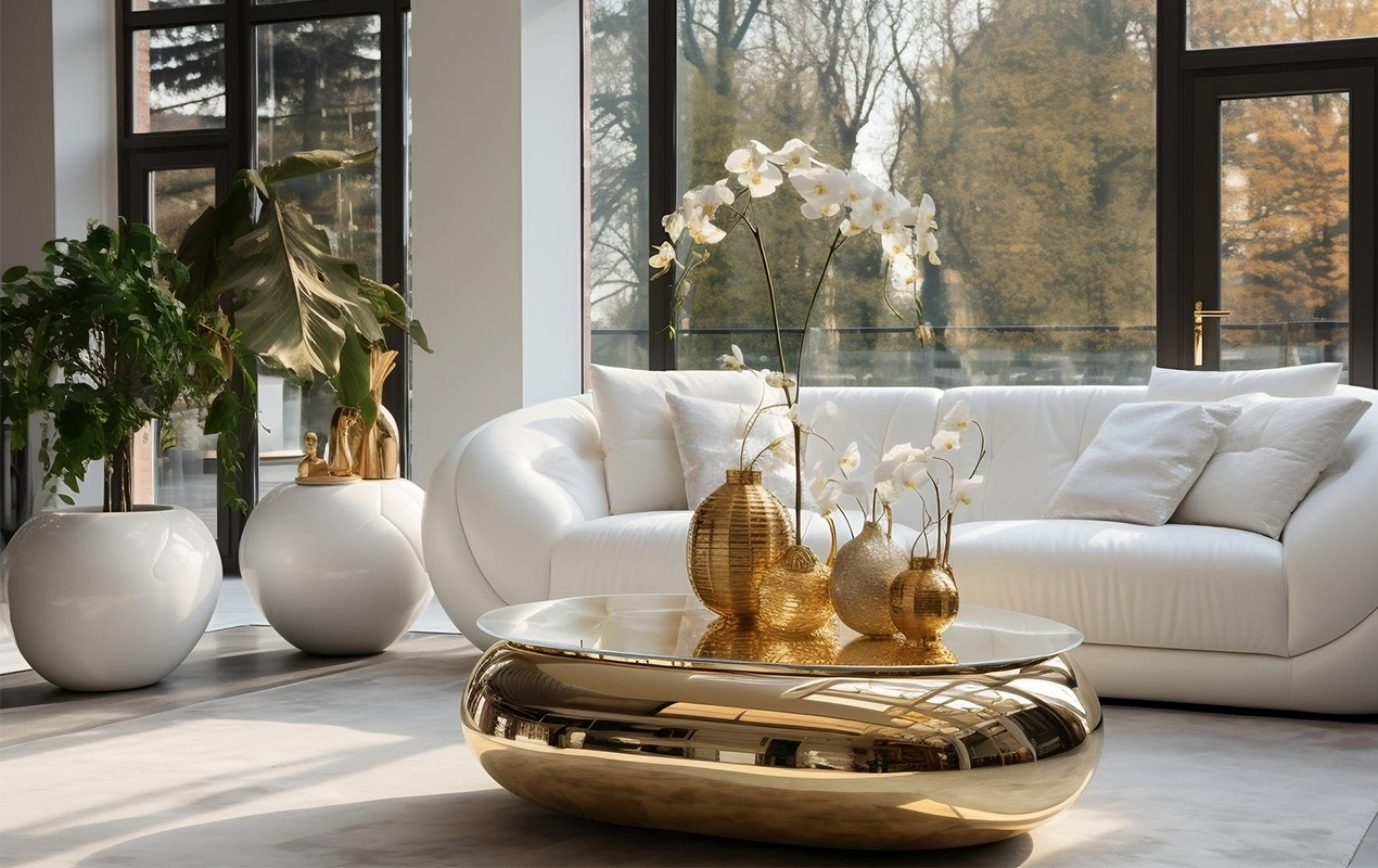 Lasting Impression: The Contemporary Glass and Gilded Steel Table