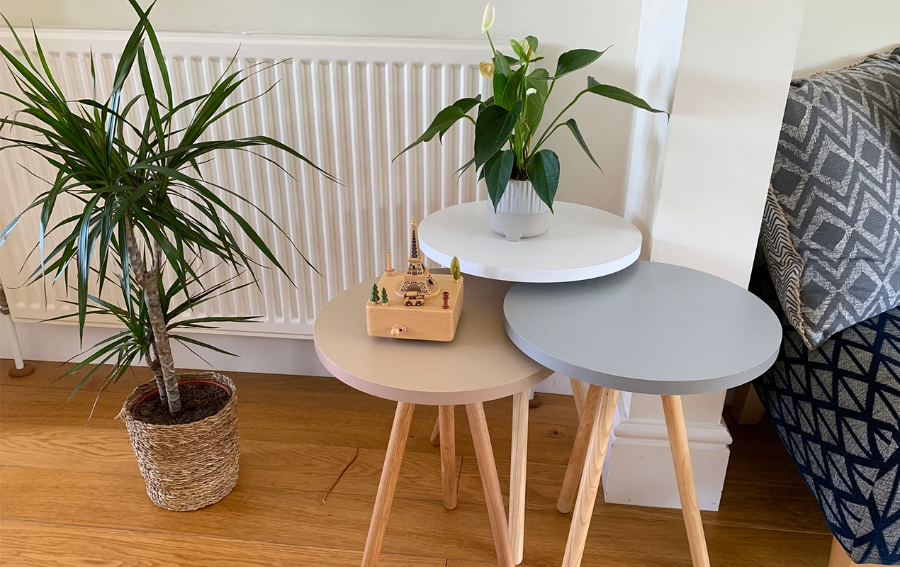 Lily 3 Piece Set Round Wood Coffee Table