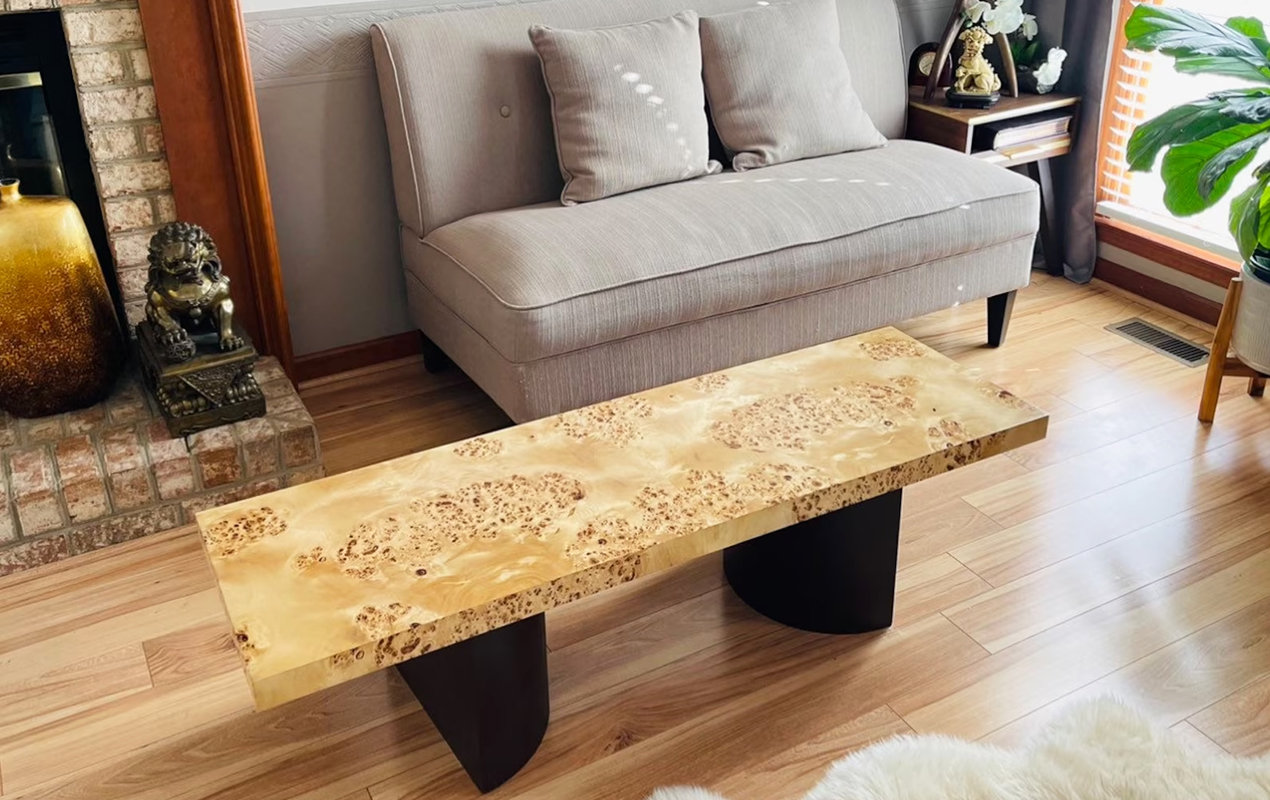 Mid Century Burl Coffee Table