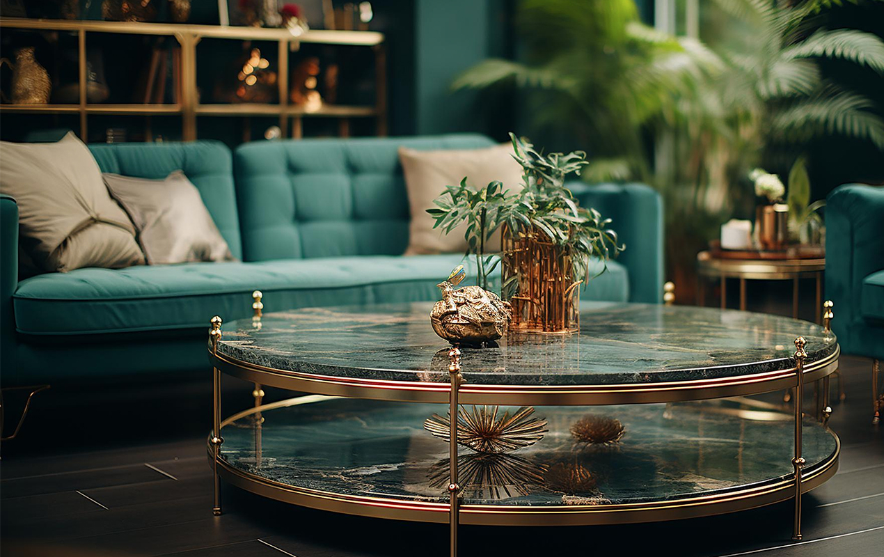 Perfect Harmony: The Coffee Table and Turquoise Sofas