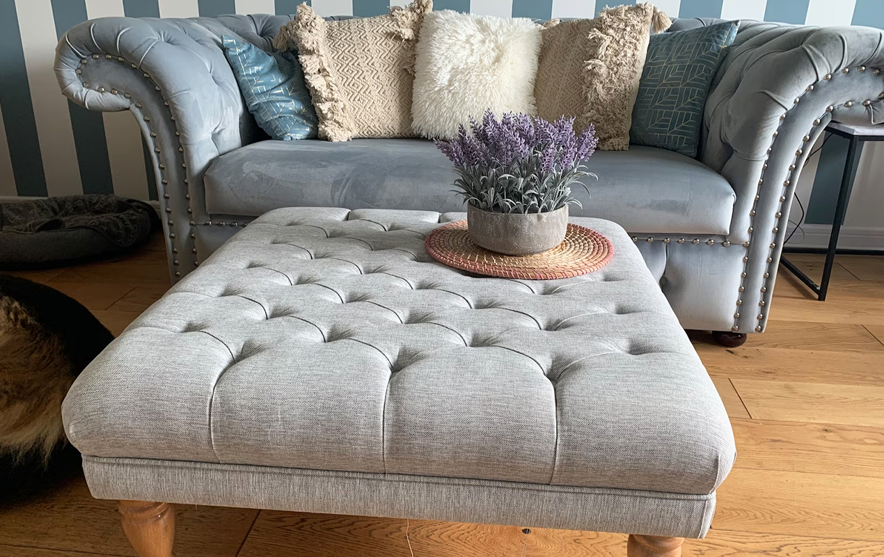 Plush Gray Coffee Table