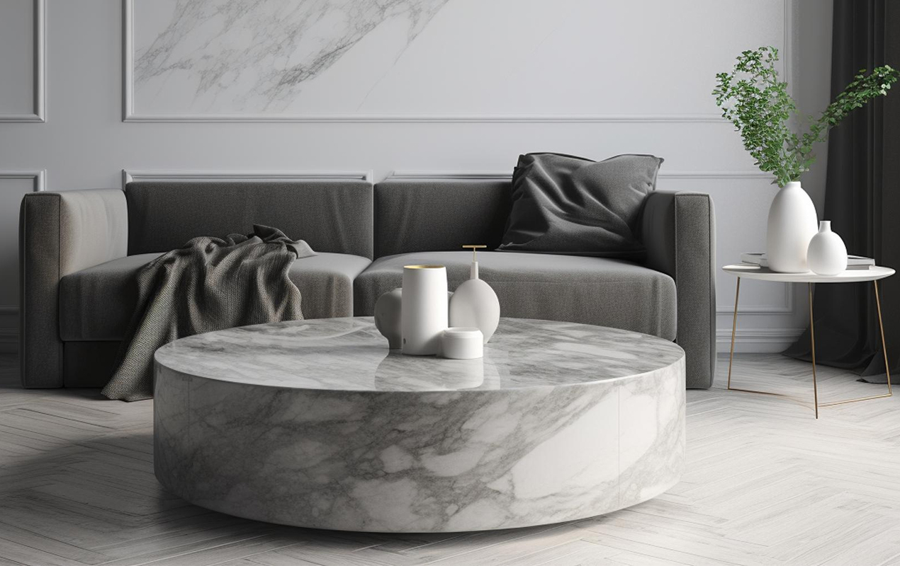 Round marble table