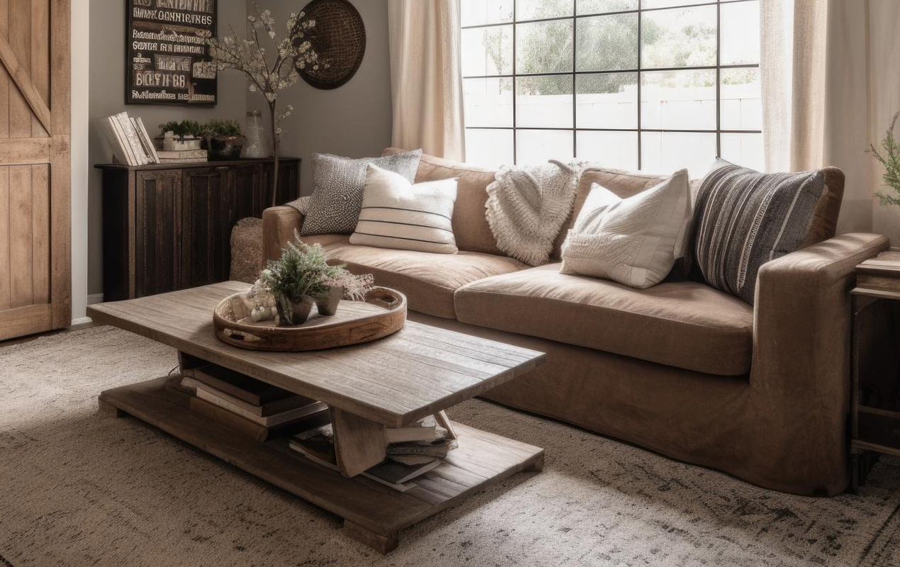 Rustic Appeal: The Industrial Wood Coffee Table