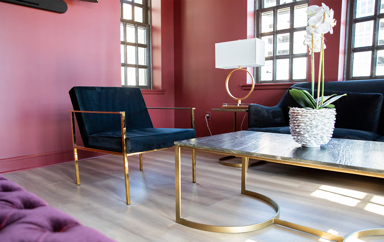 The Abstract Coffee Table with Silver and Gold Accents