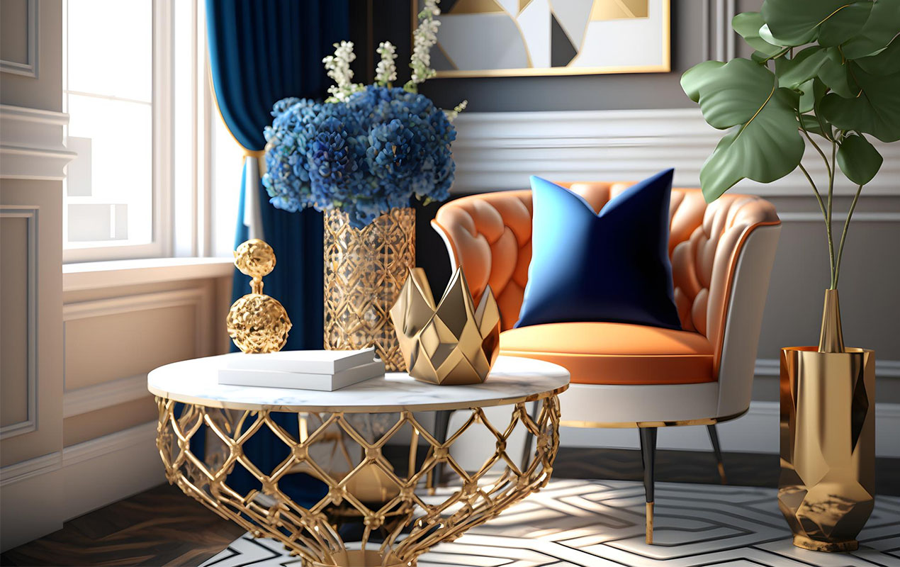 Blue gold discount coffee table