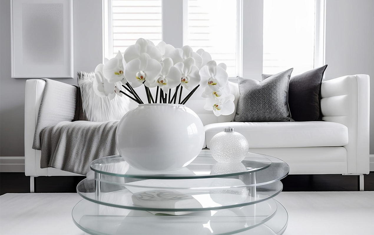 The Round Silver Coffee Table with Captivating Structure and Sparkle