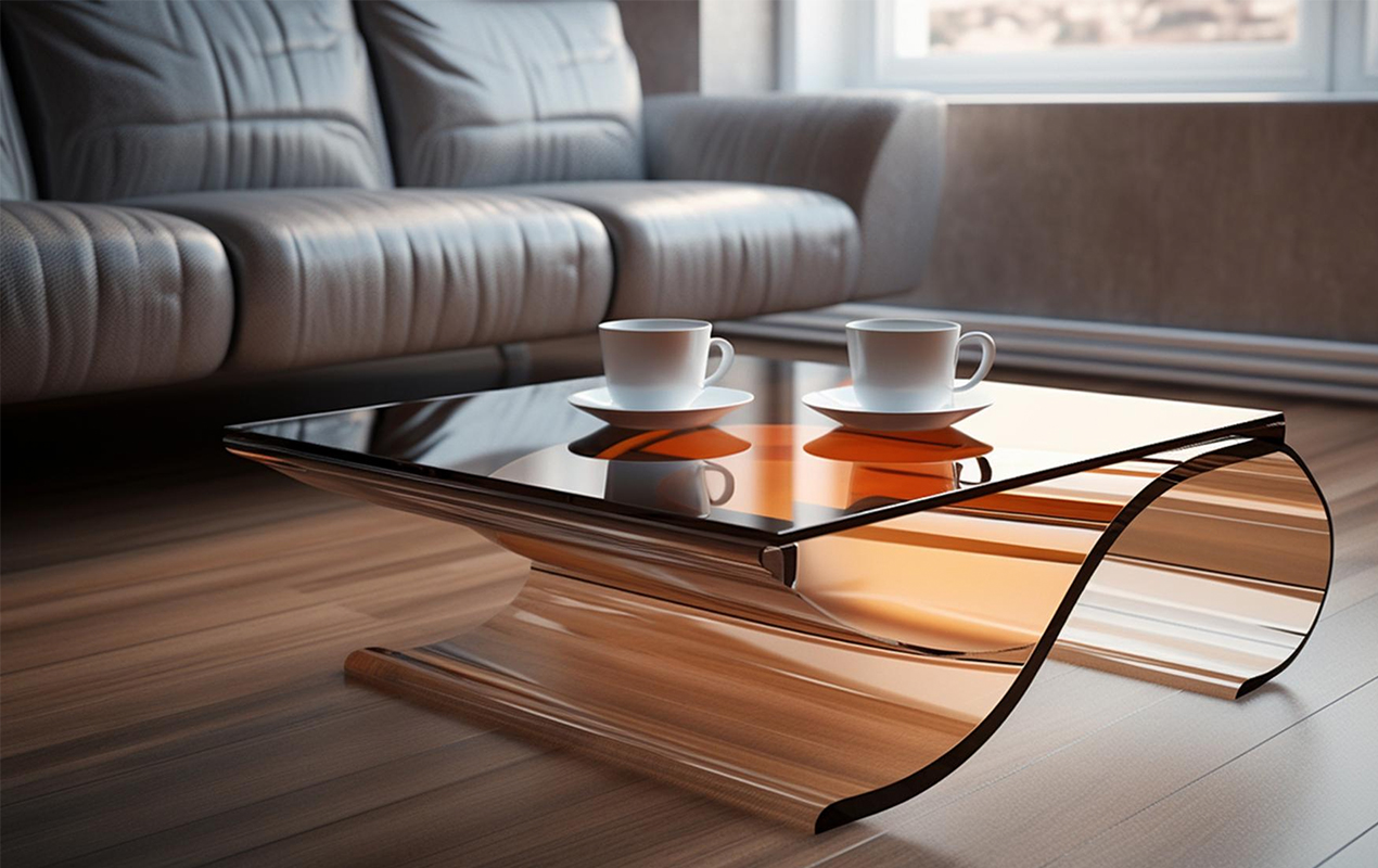 Visually Intriguing: The Uniquely Curved Glass Coffee Table