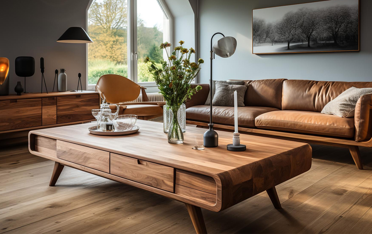 Walnut coffee table