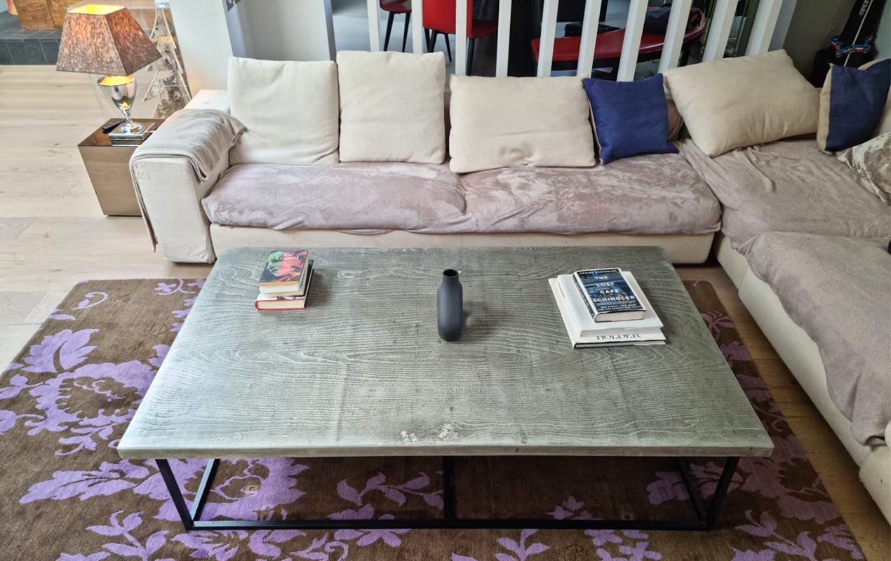 Wood imitation concrete coffee table