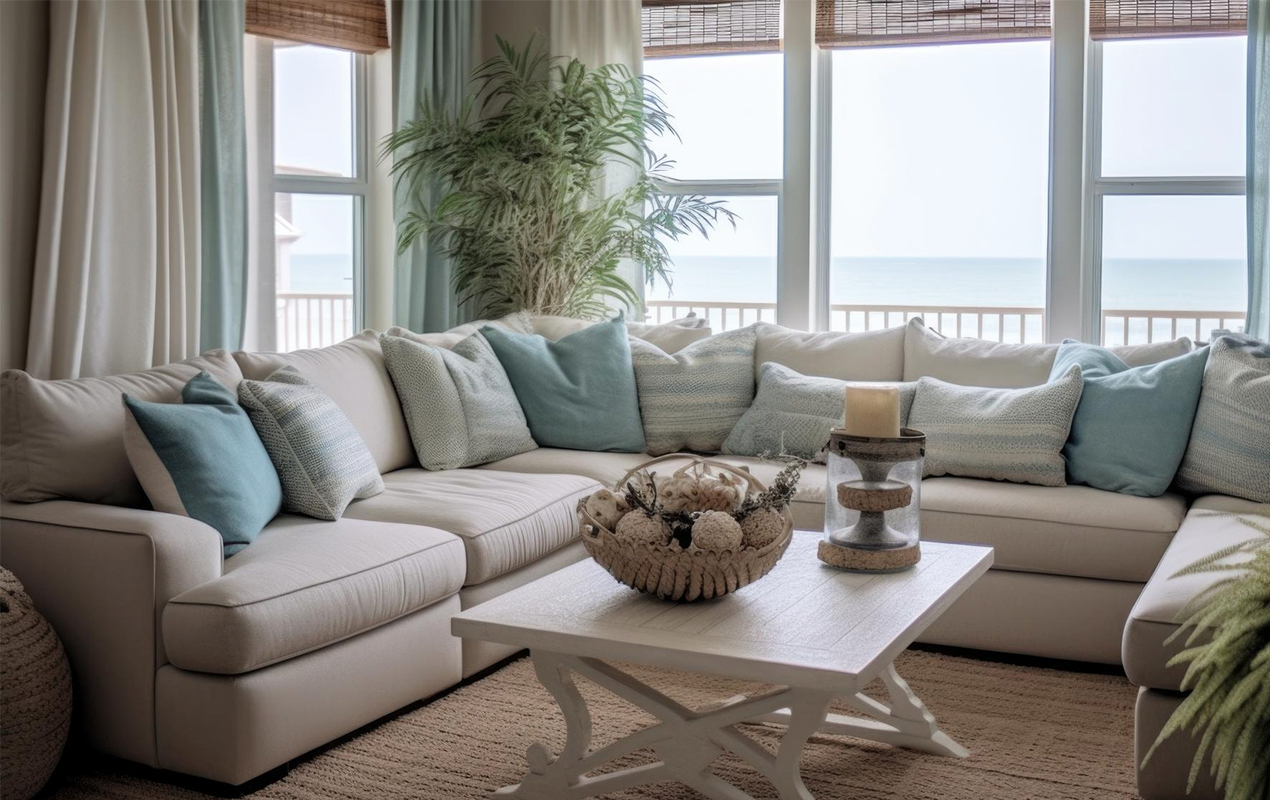 X Sides Wooden Coastal Table