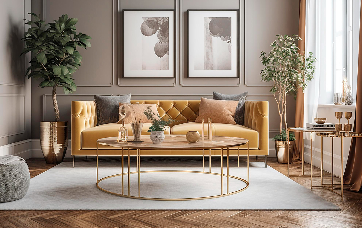 Gold coffee table