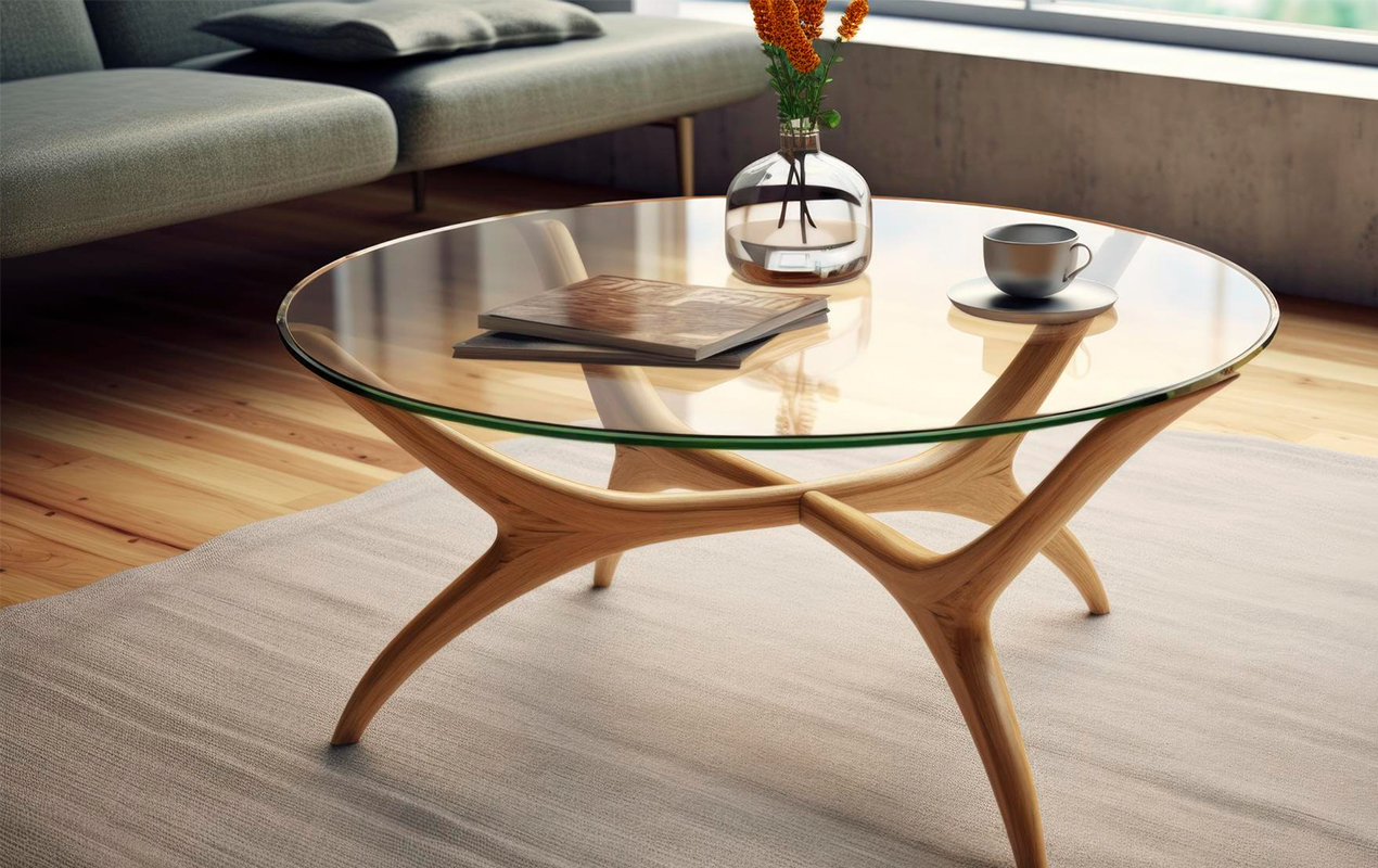 Scandinavian style table with minimalistic design