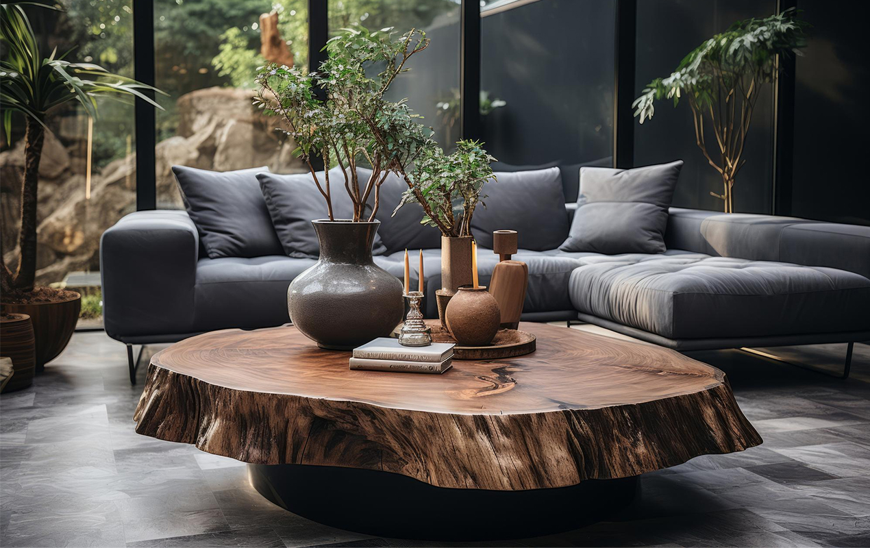 Wooden stump coffee table