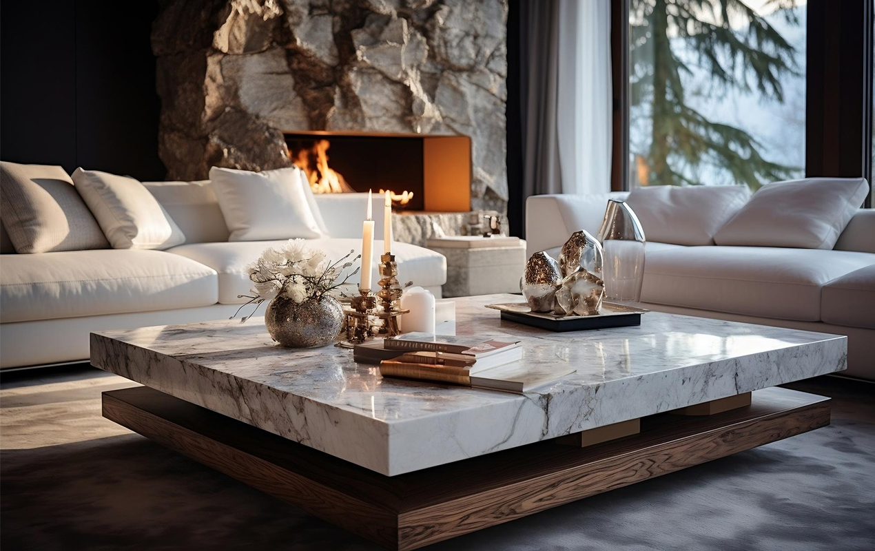 Artistic Dignity: The White Granite Coffee Table and Its Decorative Charm