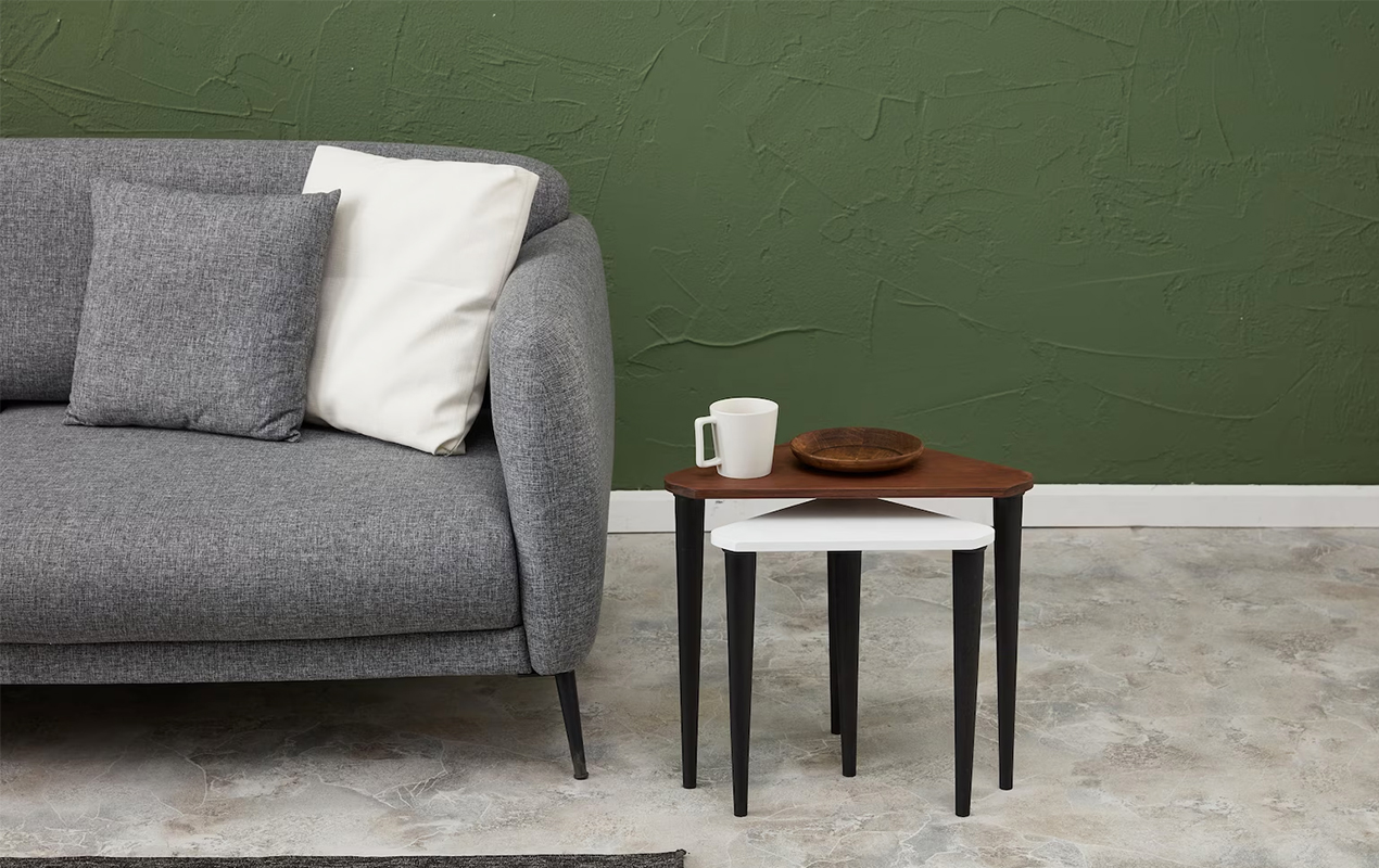 Bold Statement Piece: Two Tone Triangle Coffee Table