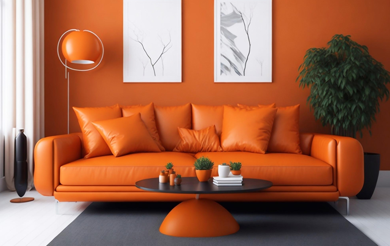 Contrasts and Complements: A Harmonized Aesthetic in Orange Embrace