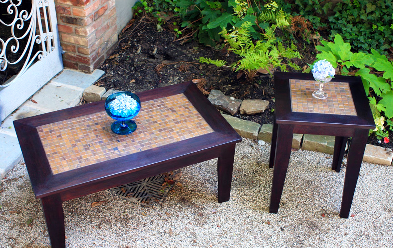 Copper Sunset: Contemporary Nesting Coffee Tables with Artistic Appeal