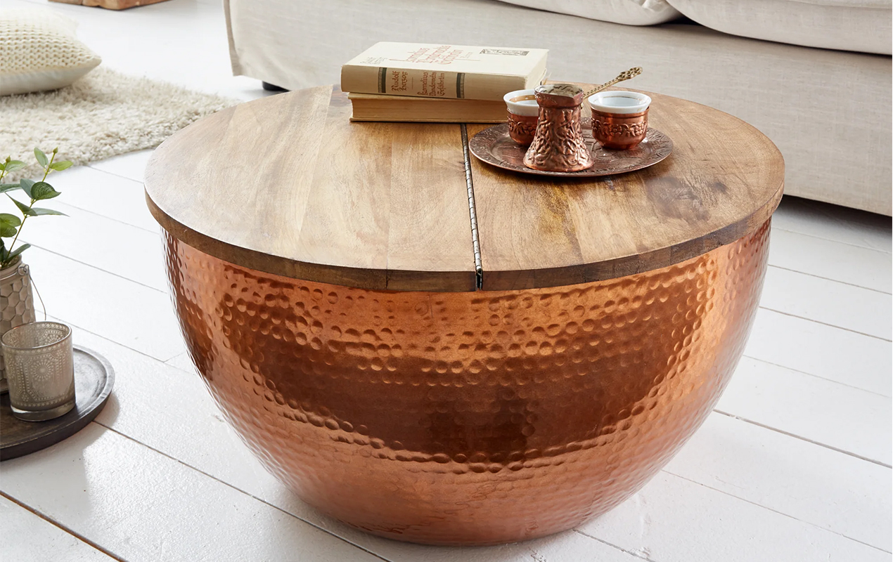 Crafted Style: The Orient Handmade Mango Wood Storage Table