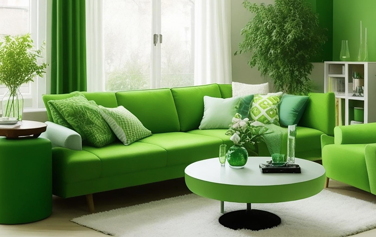 Design Brilliance: The White-Topped Coffee Table and Its Green Companion