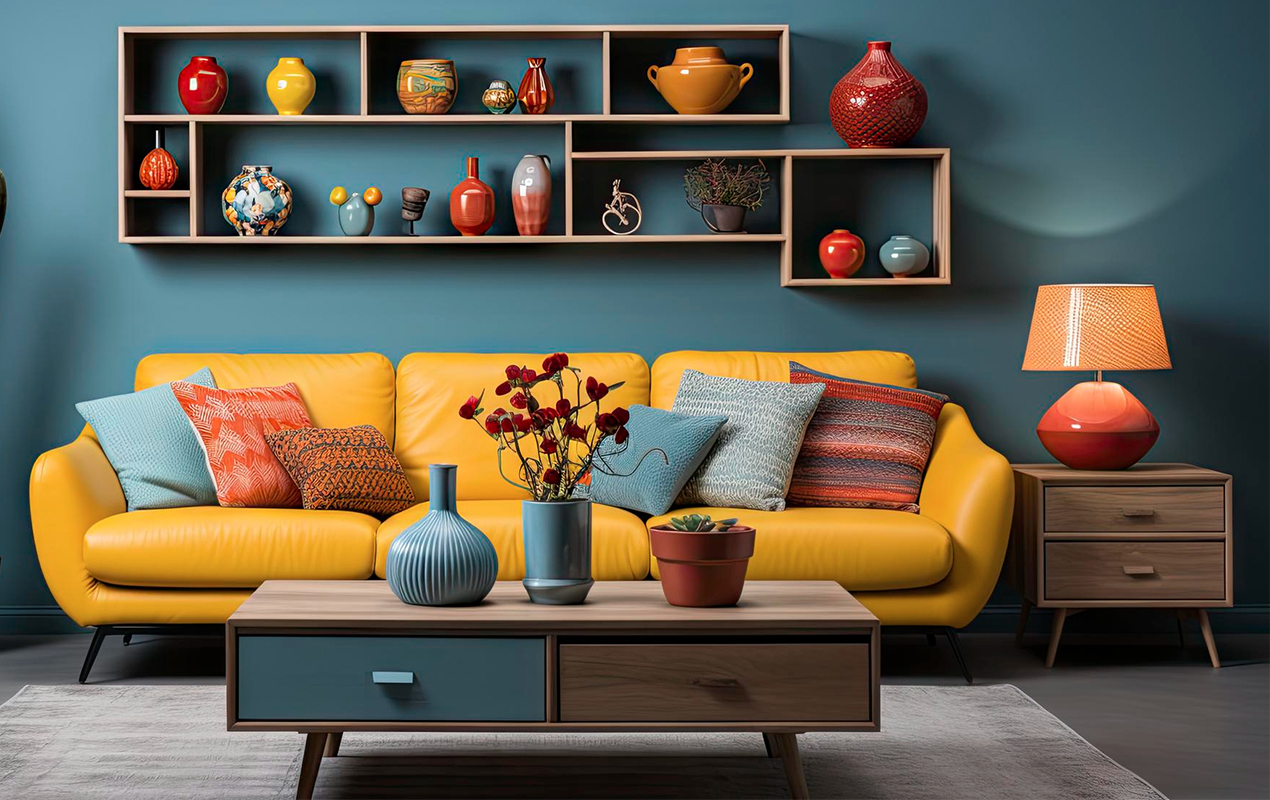 Harmonious Style: Exploring the Fusion of Wood, Yellow, and Blue in Interior Design