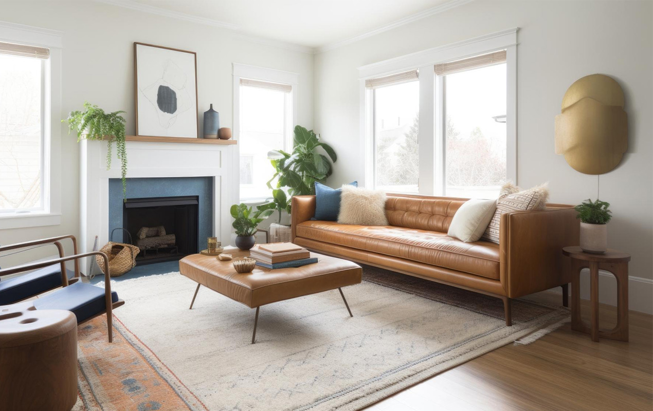 Indulge In The Plush Creamy Square Leather Coffee Table