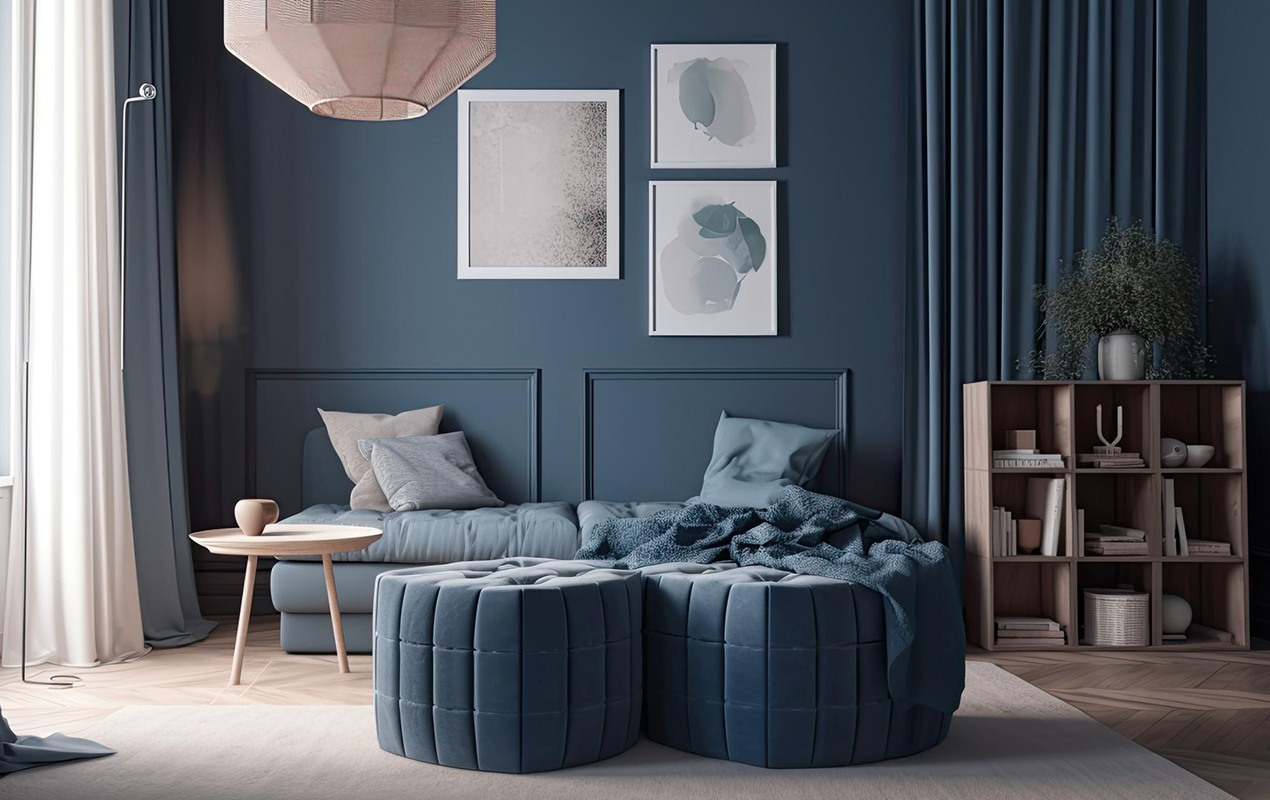 Modern Grace: The Minimalist Allure of Grayish-Blue Coffee Tables