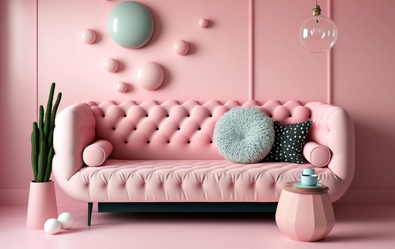 Pretty in Pink: A Cozy Living Space with a Harmonious Palette of Pink Hues