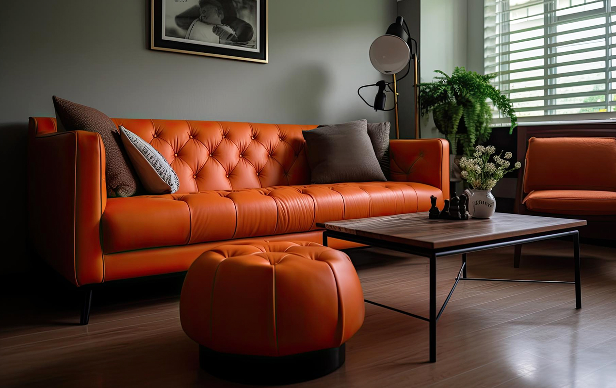 Pumpkin-Hued Poise: The Cozy Charm of an Orange Coffee Table