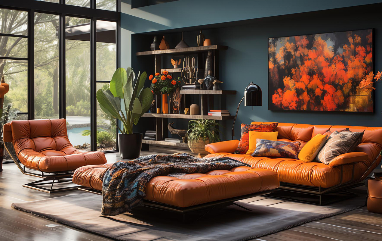 Radiant Grace: The Sunlit Glow of a Soft Orange Coffee Table