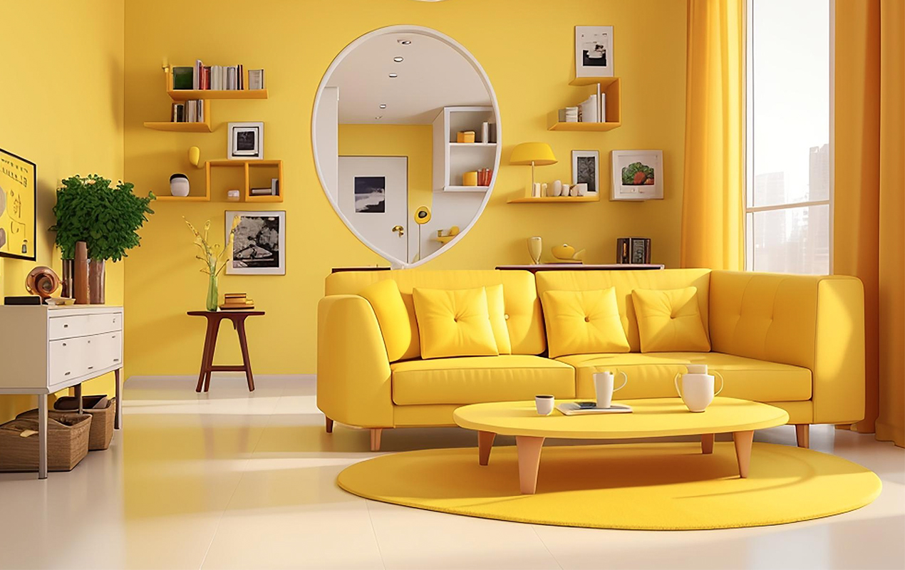 Radiant Living Room: Embracing the Energetic Beauty of Yellow