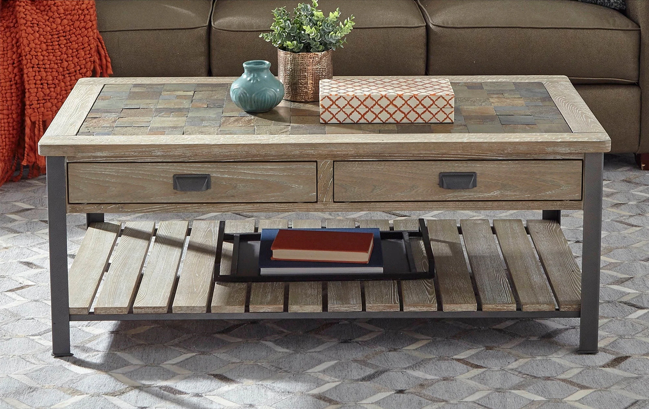 Rectangular Slate Coffee Table: A Fusion of Utility, and Organic Allure