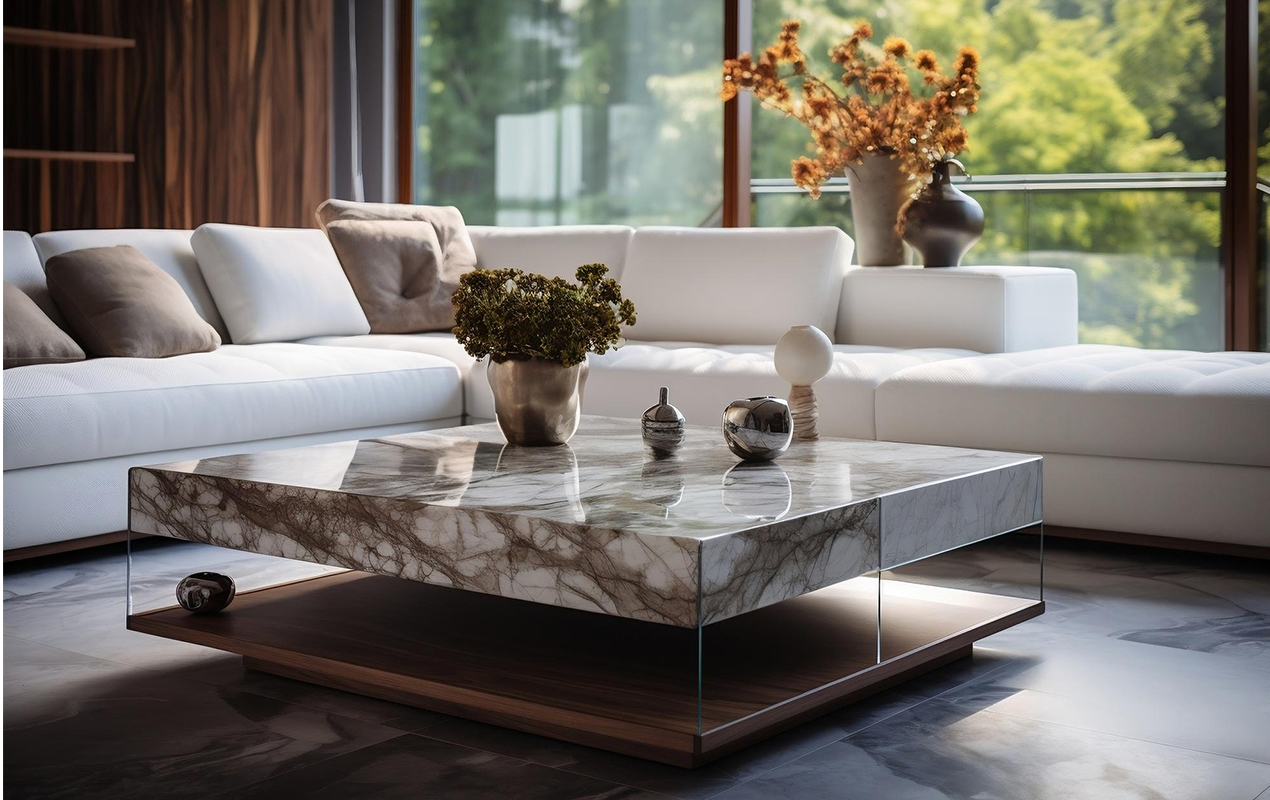 Rustic Luxury: The White Granite Coffee Table and its Naturalistic Appeal