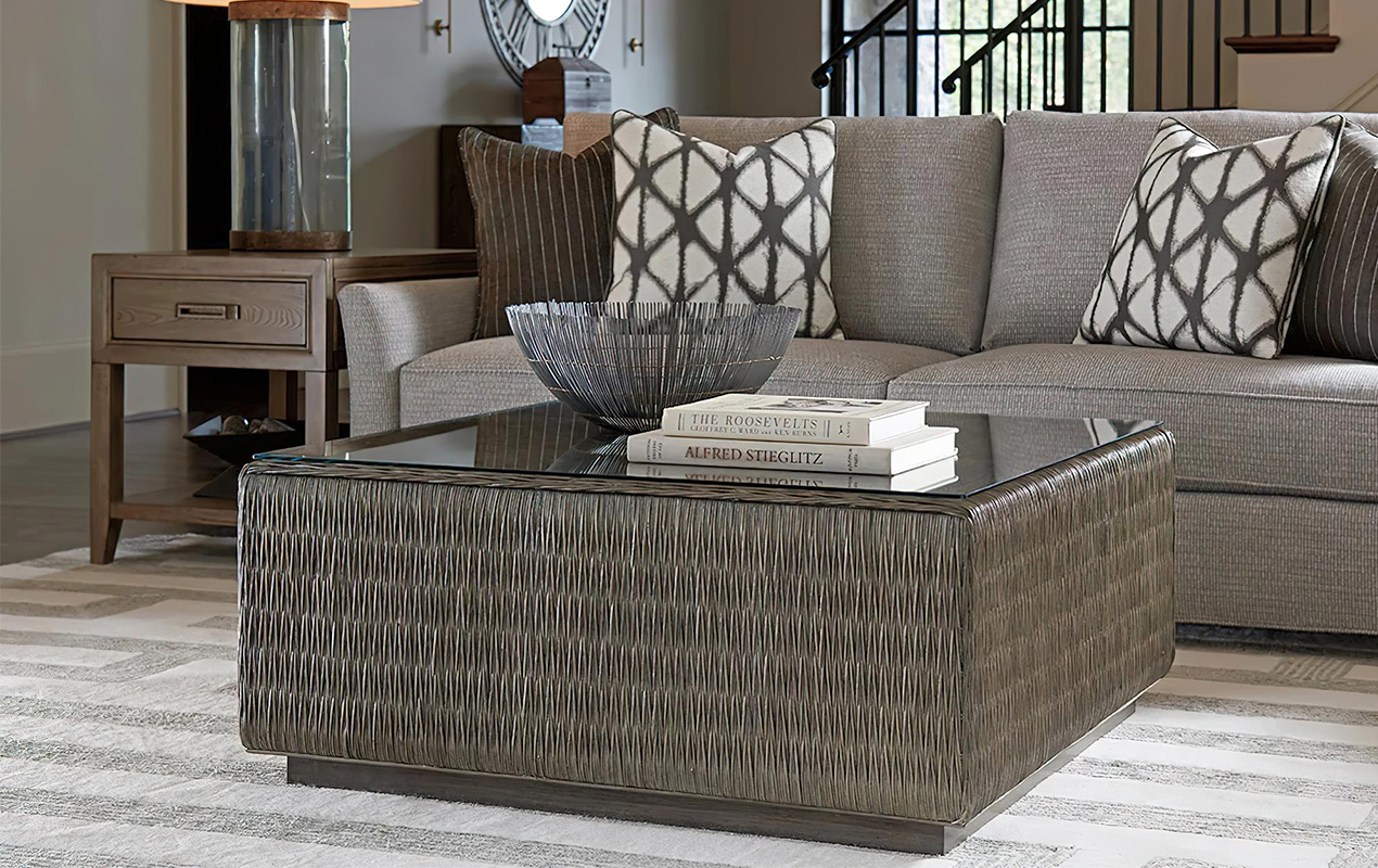 Rustic Style: Crafting a Perpetual Brown-themed Living Space with Rattan Coffee Table