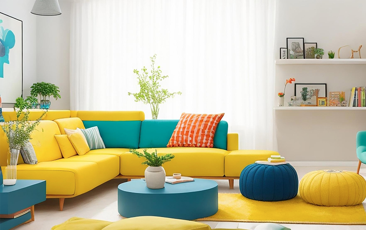 Serenade of Colors: Exploring the Harmonious Blend of Blue, Yellow, and White in Home Design