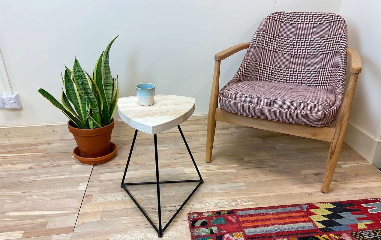 Simplify Your Space: White Wood Triangle Table