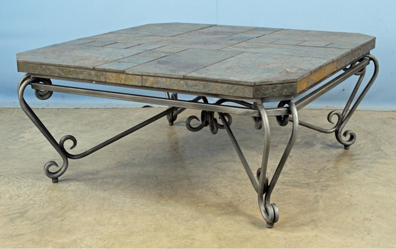Slate Coffee Table Style: Crafting Beauty and Robustness with Tile and Iron