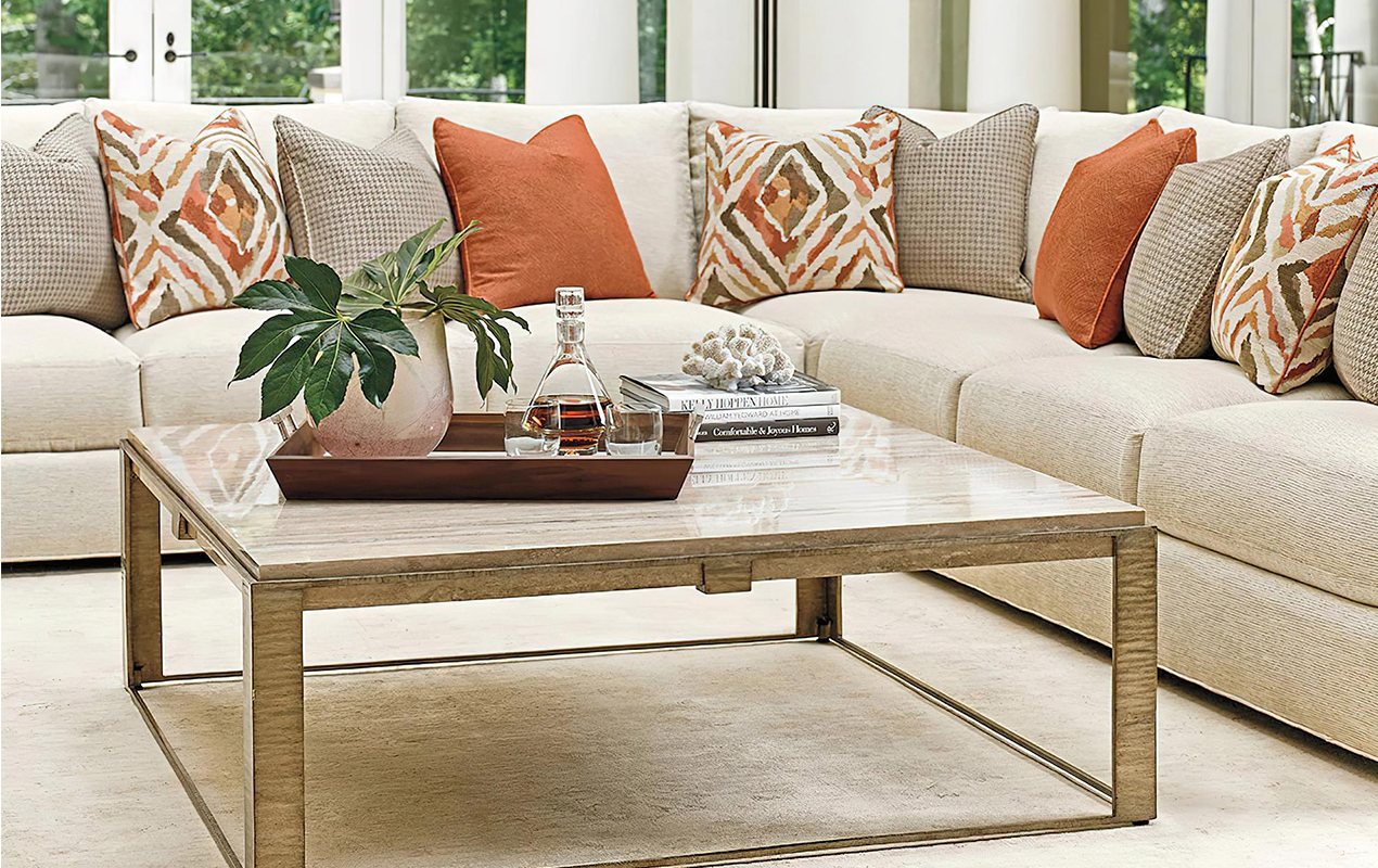 Sophisticated Simplicity: The Beige Granite Coffee Table and Coordinated Grace