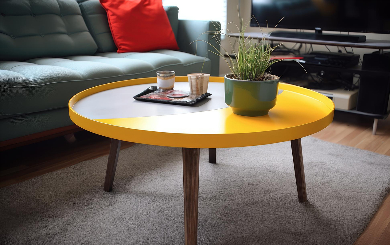 Striking Style: The Captivating Yellow Coffee Table and Its Curated Charms
