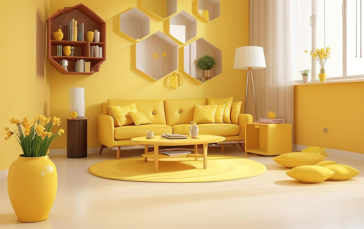 Sunny Tranquility: Exploring the Vibrant Dignity of a Yellow-themed Sanctuary