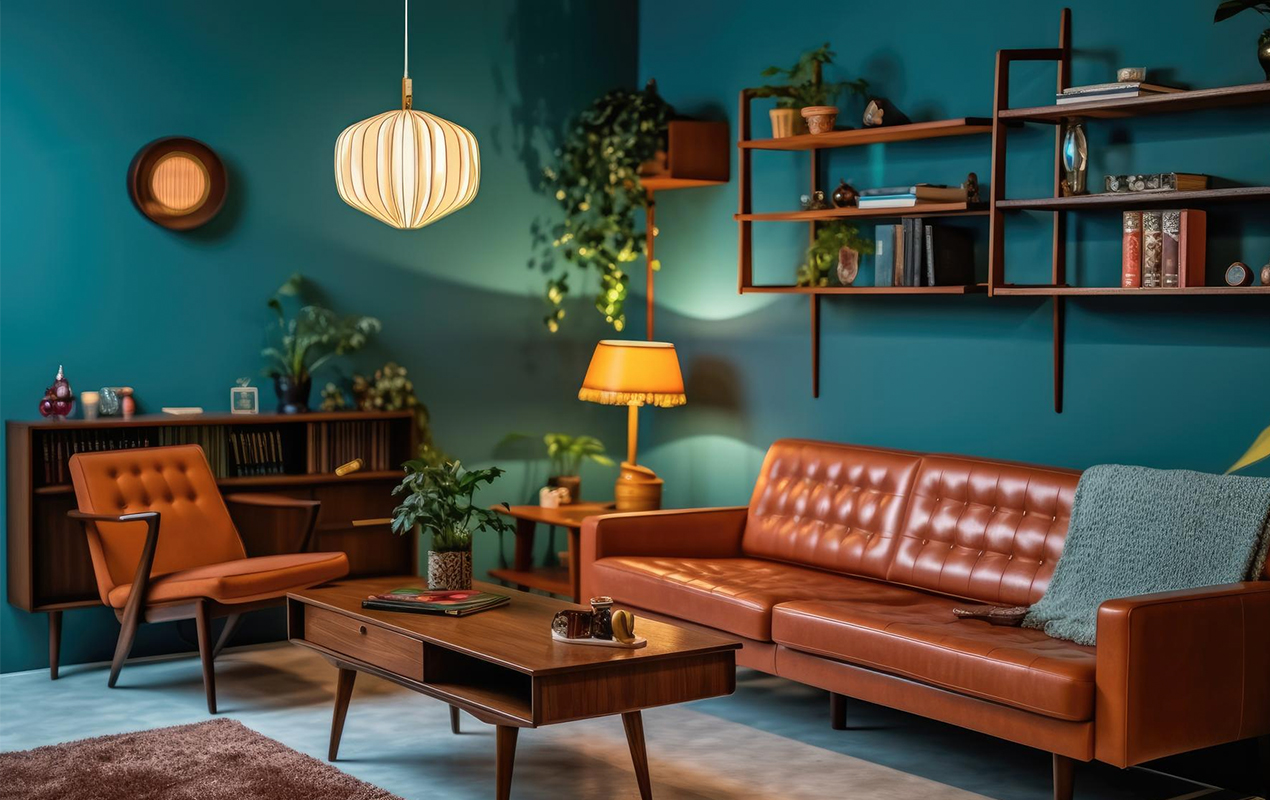 The Striking Dark Brown Wooden Coffee Table and Its Coordinated Accents