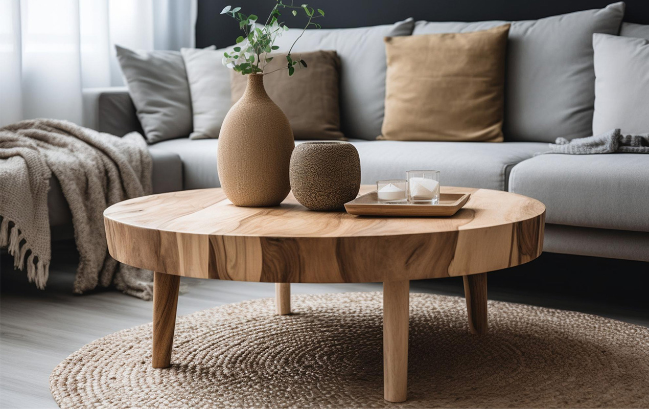 Transform Your Living Space Thick Legged Wooden Coffee Table